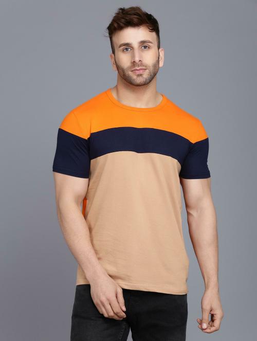 Rockhard Round Neck Half Sleeve Color Block Tshirt| T shirt for men | Tshirt | Tshirt Men |