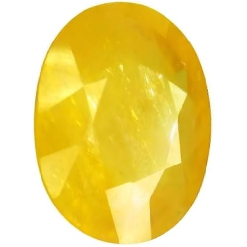 Arsuvi Pukhraj Original & Certified 7 Ratti Oval Shape Genuine Lab Tested AAAA+ Natural Yellow Sapphire Gemstone Astrological Pokharaj/Pokhraj for Men & Women ( 7 Ratti )