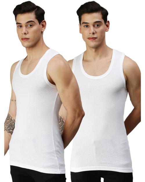 Onn White Premium Cotton Vest Pack of 2
