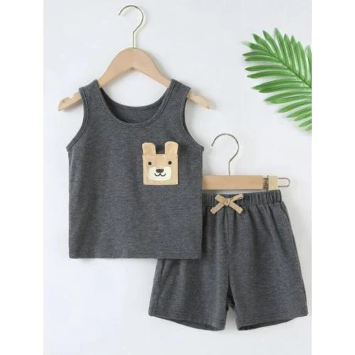 Mimmy Kids Baby Boys & Baby girls Cotton Printed Round Neck Sleeveless T-shirt &shorts(4-5Years)