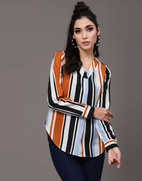 Selvia Crepe Multicolor Printed Top | tops for women | tops | women tops