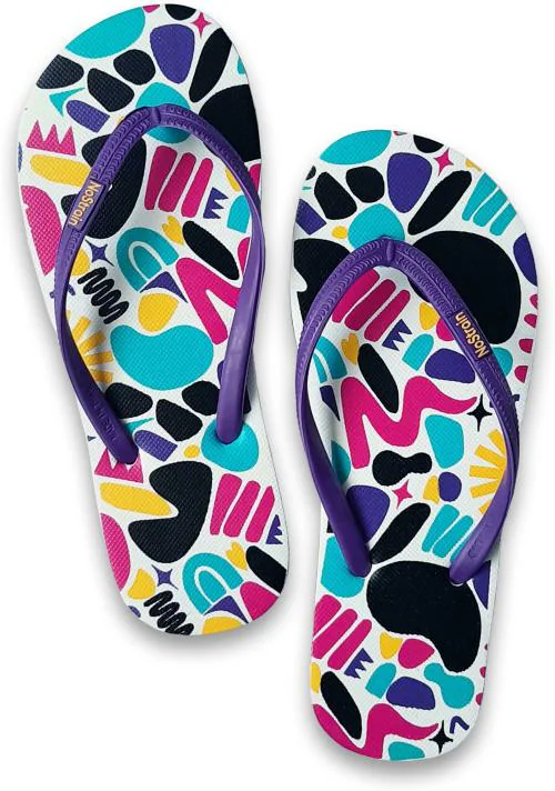 NoStrain Women's Anti Skid Natural Rubber Printed Flip-Flops Slippers (Multicolor 6)