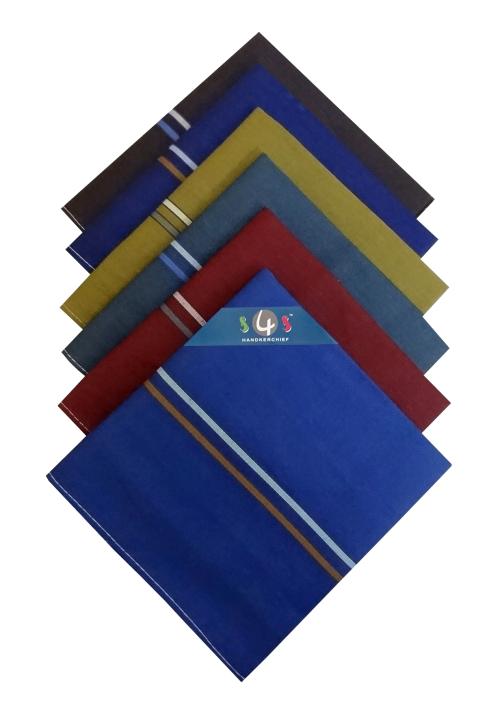 S4S 100 Cotton Pack of 6 Handkerchiefs Hanky For Men, Dark Colour