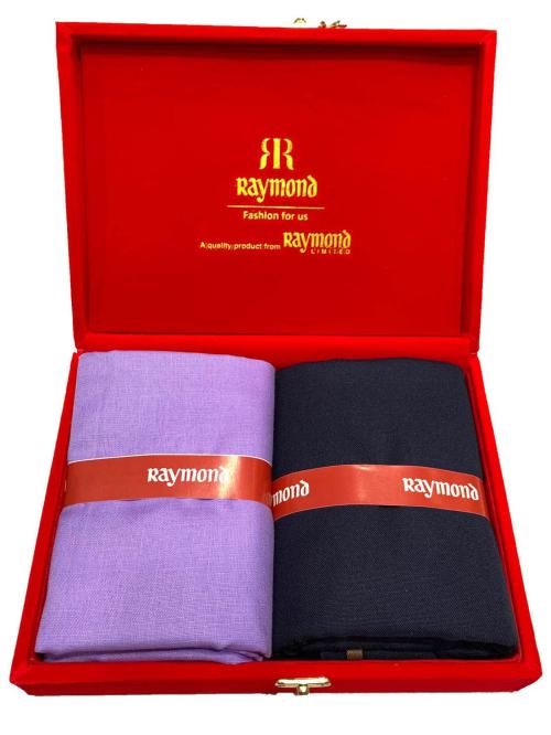 Raymond Polycotton Purple Shirt & Trouser Fabric in Velvet Box Packing (Shirt-2.30 m, Pant-1.20 m)Velvetta-27