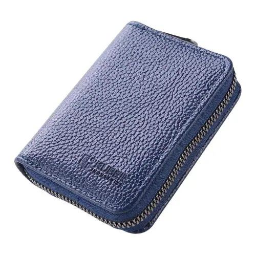 Kuber Industries Blue Leather Card Holder Wallet For Men Women