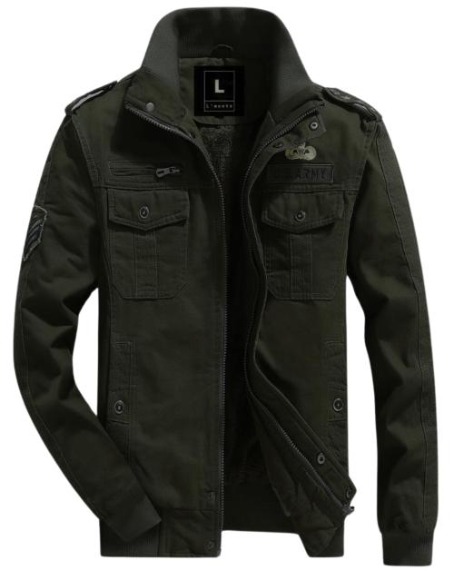 L'MONTE Imported Men's Casual Cotton Fur Winter Jacket for Men (M, Green)