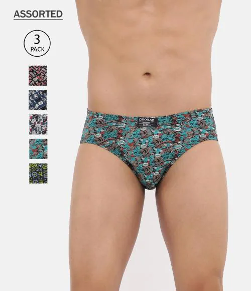 Dollar Bigboss Men's Pack of 3 Printed Crazy Brief