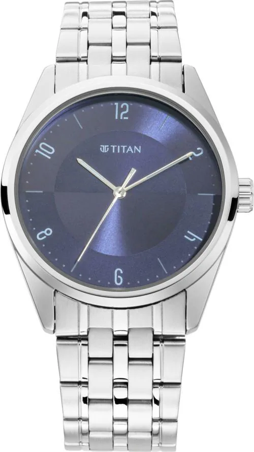 Titan Blue Dial Silver Strap Analog Watch For Men - (1729SM05)
