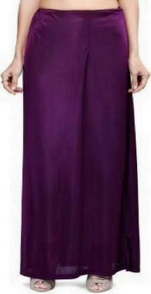 KAVYA DESIGNERS Collections Women Purple Pure Satin Saree Petticoat