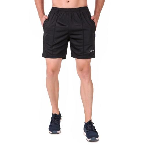 TEMPEST Men's Polyester Gym Sports Shorts/Running Shorts for Men (Large, Black)