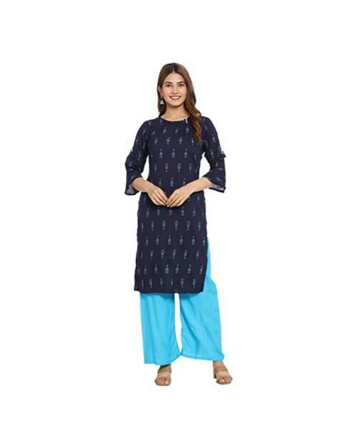 Buy AROOPA Women Blue Solid Rayon Kurti Online at Best Prices in India ...