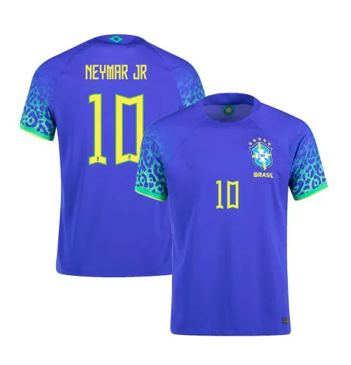 Teky Brazil Away Blue Football Jersey Neymar 10 2023/24 for Kids & Men