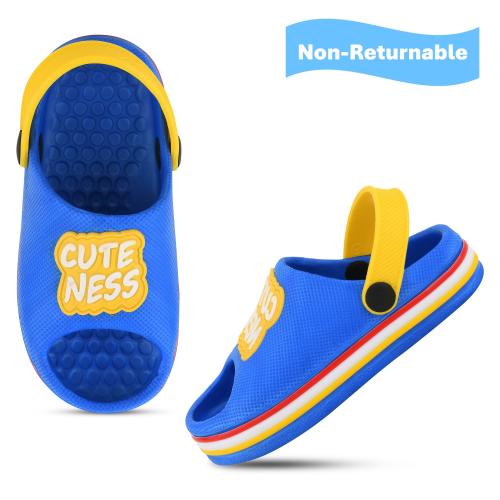 ONFEET Kids Stylised Comformtable Lightweight CuteNess Typographic Blue Casual Clogs for 15 Months to 3.5 Years Boys/Girls/Toddler/Infant/Babies