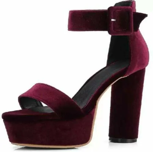 Women Maroon Heels Sandal