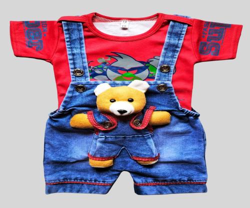 LIMITED EDITION PRIME Dungaree For Baby Boys & Baby Girls Printed Cotton Blend (Multicolor, Pack of 1)