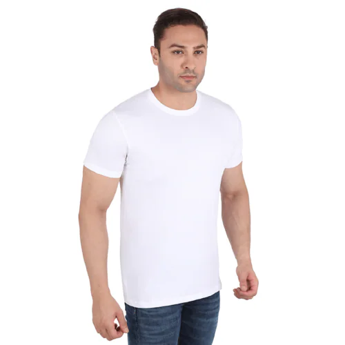 On Loop White Color Round Neck Tshirt for Men | Cotton T-Shirt for Men Half Sleeves Regular fit | Solid Premium Cotton Fabric Brand for all ocassion | Plus Size Triple Extra Large | 3XL XXXL