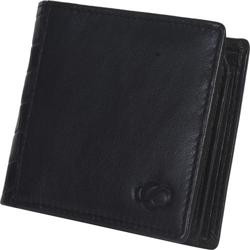 Catharsis Men Formal Black Genuine Leather Wallet (8 Card Slots)