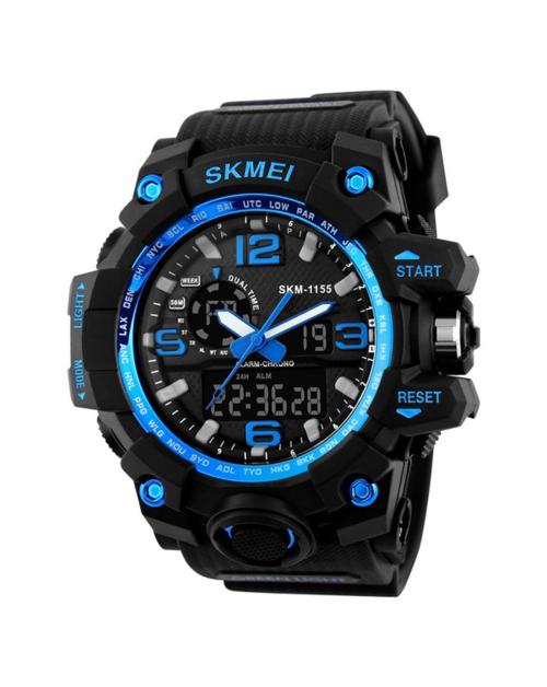 SKMEI Sports Blue Dial PU Belt Premium Stylish Watch For Men