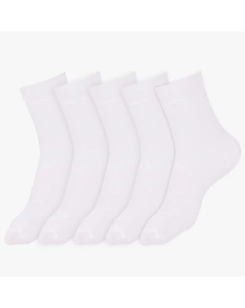 Buy Dollar Unisex Full Length Plain Cotton School Socks For Kids White