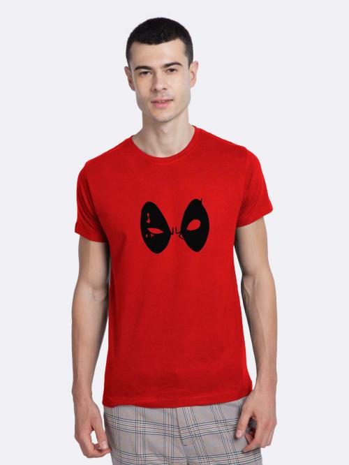 Bewakoof Men Deadpool Eyes (DPL) Printed Half Sleeve Round Neck T-Shirt