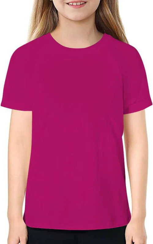 The Blazze Girls Purple Solid Pure Cotton T Shirt (4 - 5 Years)