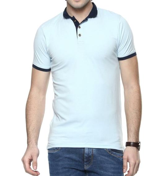 9ZEUS Half Sleeve / Short Sleeves Slim Fit / V Shape White T-shirt for Men
