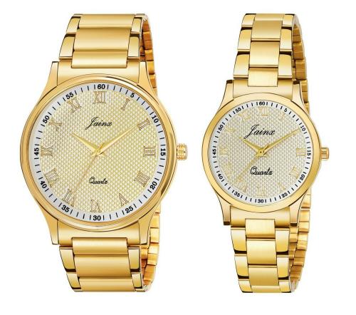 Jainx Premium Golden Analog Watch - For Couple
