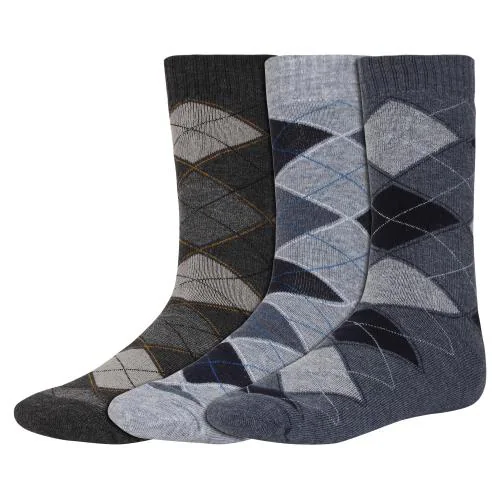 CREATURE Men's Woolen Calf Length Thick Warm Socks (Multicolour, Free Size)MWS-302