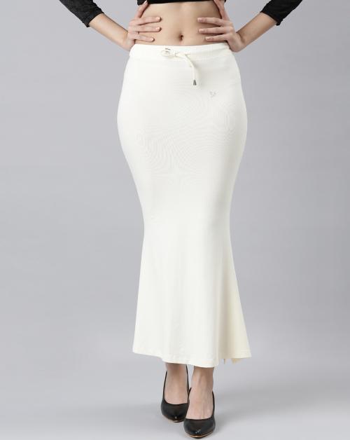 TWIN BIRDS Women Pack of 2 Solid Side Slit High rise Stretchable Viscose Saree Skirt