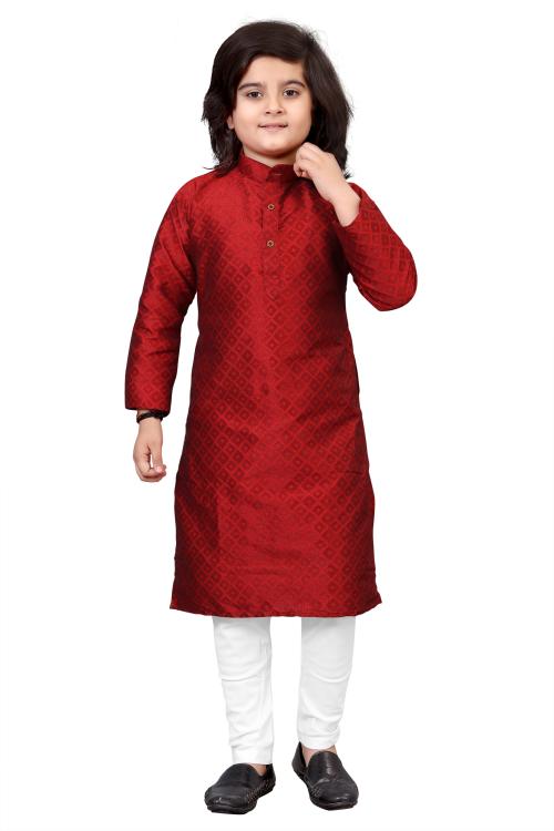 Krishna Boutique Present Boys Kurta With Pyjama Silk And Self Design.