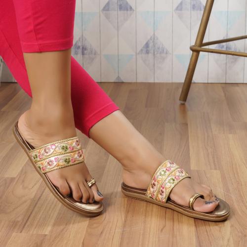JM LOOKS Flat Fashion Copper Sandal and Slipper's for Women's & Girl's