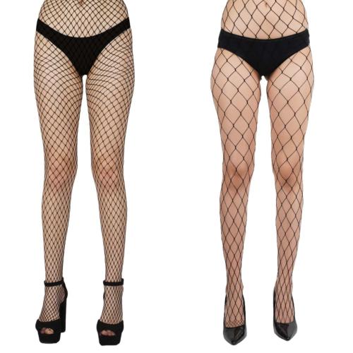 N2S NEXT2SKIN Women's Fishnet Pattern Mesh Pantyhose Stockings Pack of 2 (Black, LargeNet-XLargeNet)