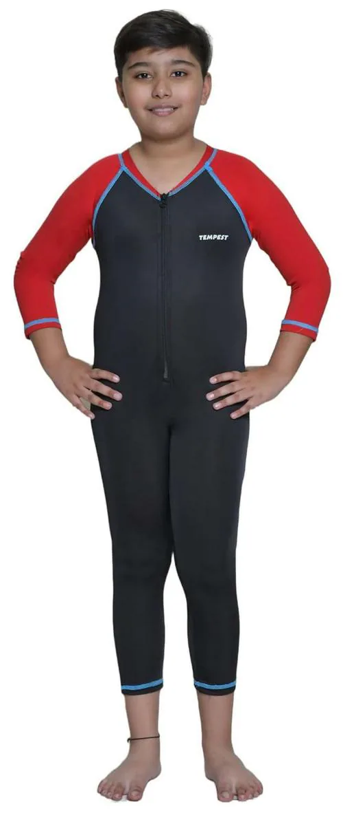 TEMPEST Boy's Poly Spandex Multipurpose Wear Full Length for Swimming Costume, Diving, Cycling, Aerobics,Skating
