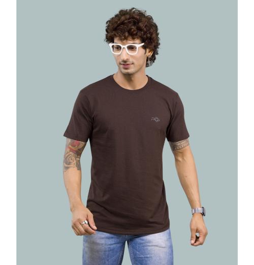 F & O Solid Men Grey T-Shirt