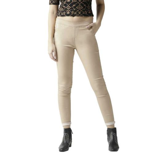 XPOSE Women Beige Cotton Jeans (34) l Womens Jeans l Girls jeans l Jeans For Women l Traditional Jeans l Party Wear Women Jeans l