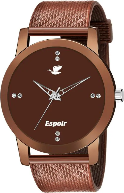 Espoir Men Brown Dial Brown Strap Analog Watch