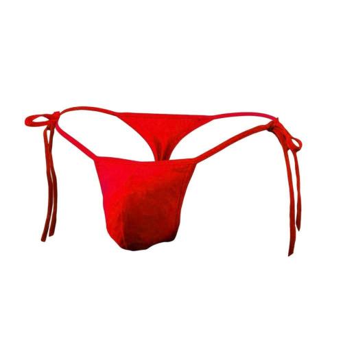 LEADWORT Red Polyester and Spandex Bikini Underwear - S