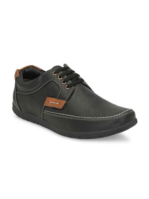 FENTACIA Men Black Lace-Up Casual Shoes 