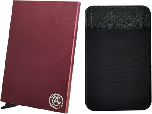 GoArtea Men Trendy Maroon Aluminium Card Holder (6 Card Slots)