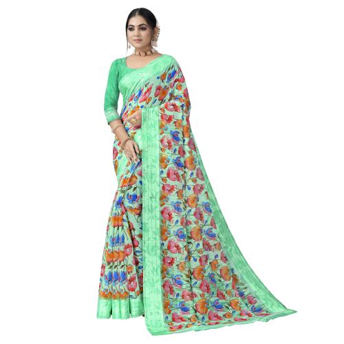 Rekha Maniyar Rama Cotton Floral Printed Saree for Women with Unstitched Blouse Piece (JESSICA_RMF_0007)