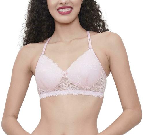 Eve's Beauty Women Pink 38B Embroidered Padded Bra (38B)