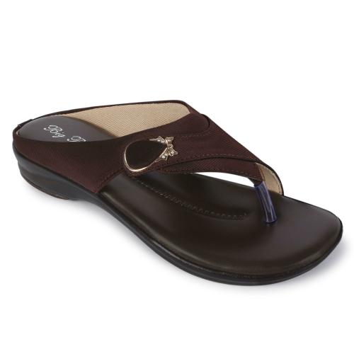 Big Bird Footwear Flat Casual V-strap Sandals for Women & Girls (Brown)