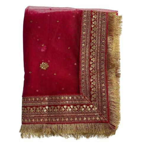 Wedding & Bridal Dupatta Store Girls Multicolor Net Dupatta