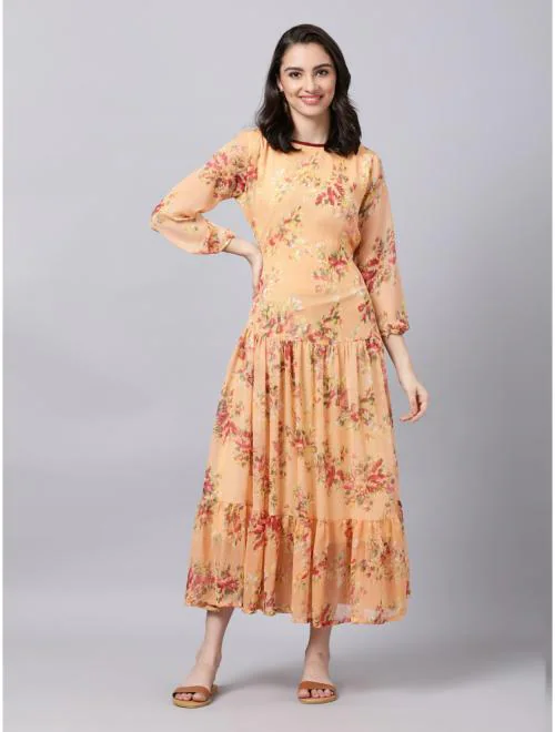 Souchii Chiffon Dress Peach Size XXL