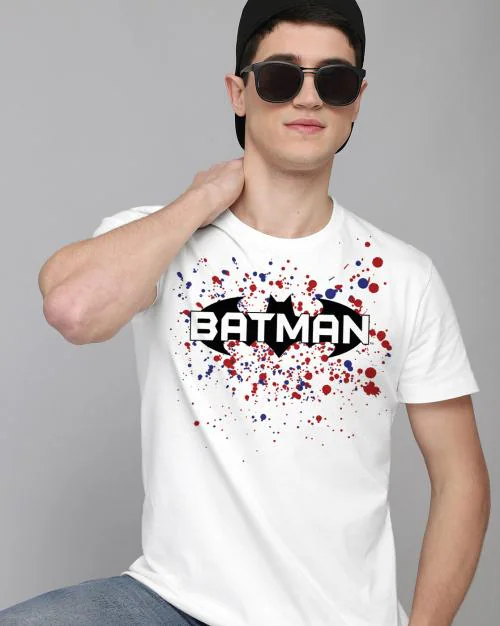 Young Men Batman Printed White Tshirt