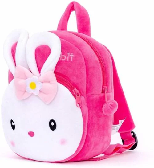 Heaven Decor Naughty Girl Soft Velvet Kids School Bag Nursury Class To 5 ( Size - 14 inch )