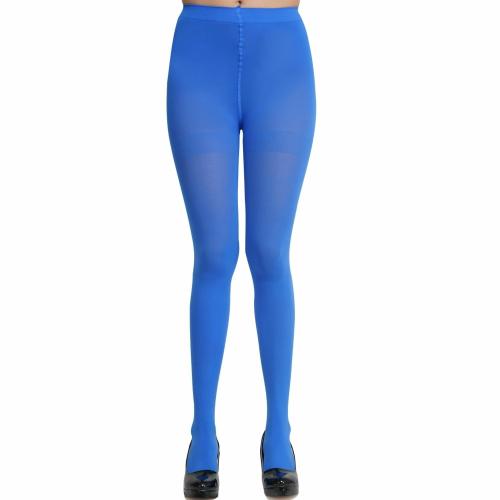 NEXT2SKIN Women's Nylon Opaque Pantyhose Stockings With Super Stretch Waistband (Electric Blue, L)