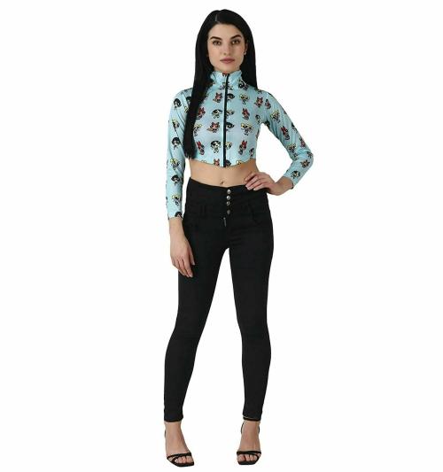 Fashionzoo Women Lycra Crop Top