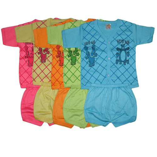 Peerless Wear Newborn Baby Dress Combo Pack of 5 Pure Cotton Colour Half Sleeve Jhabla 6-9 Months