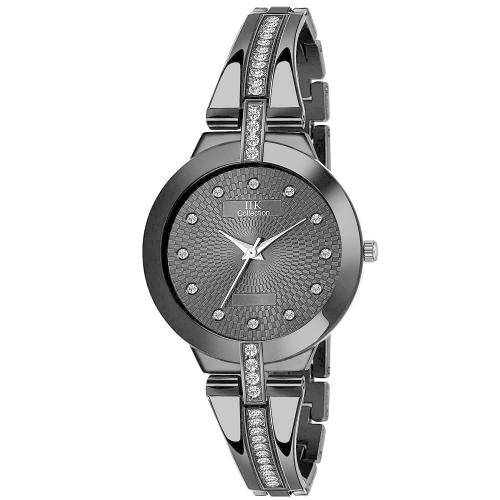 IIK Collection Analogue Round Studed Dial with Silver Bracelet Strap Girl's & Women's Wrist